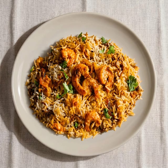 Shrimp Biryani.